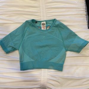 Blue Gym Shark workout top